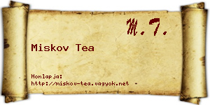 Miskov Tea névjegykártya